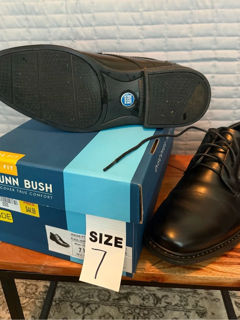 Nunn Bush Black Leather Lace-Up Oxfords